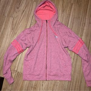Adidas Pink Full Zip Funnel Neck Jacket